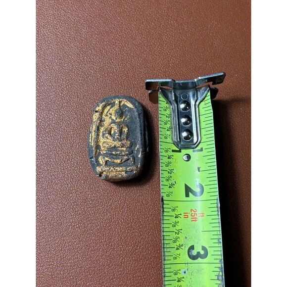 Authentic Thai Amulet Buddha Talisman Black Stone with Gold - Picture 3 of 3